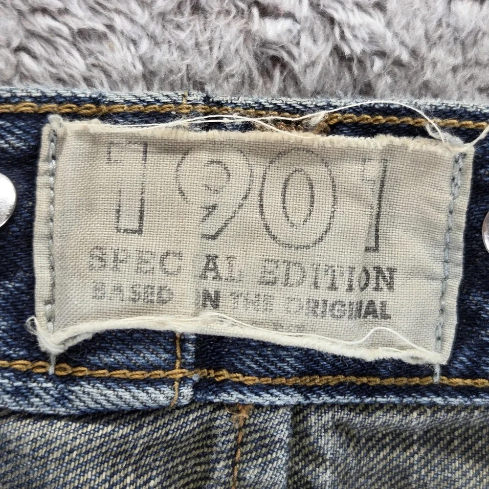 VTG Levis Jeans Mens Blue 1901 Special Edition Buckle Back Zip Fly Fits 34x32